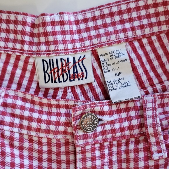 Bill Blass vintage red & white gingham shorts 10P - Picture 4 of 6